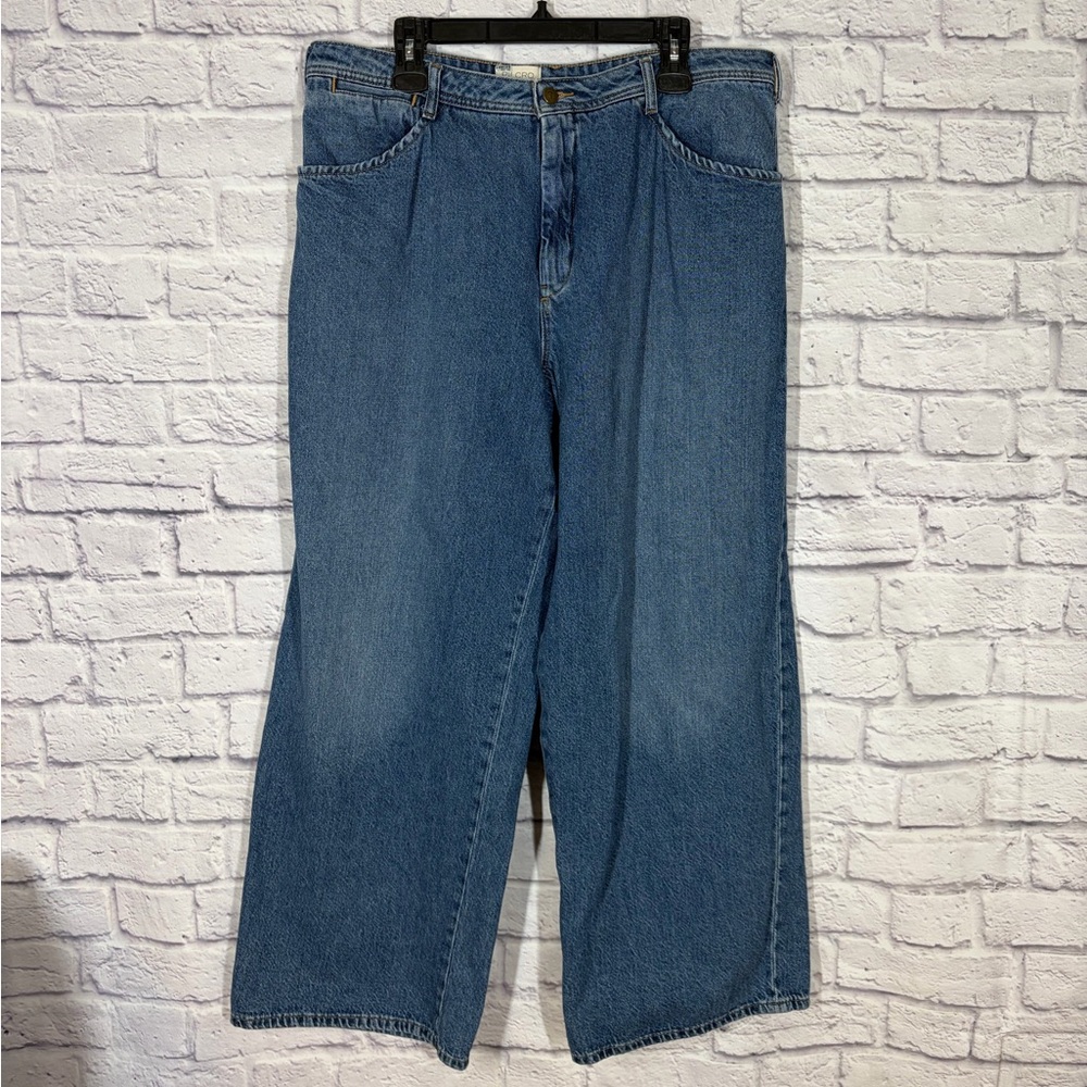 Pilcro Anthropologie Super Wide Leg Trouser Jeans High Rise Size 33